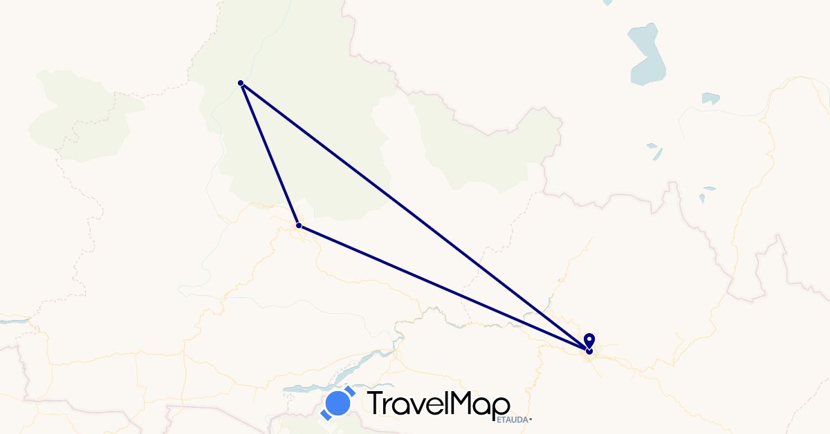 TravelMap itinerary: driving in Nepal (Asia)